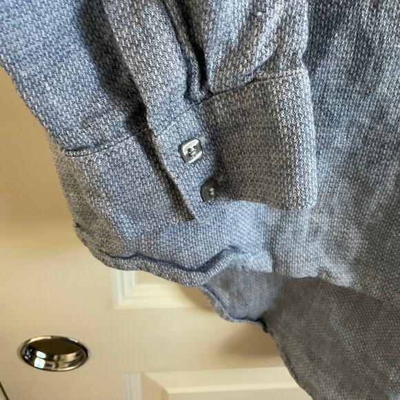 Soft Surroundings 100% Linen High/Low Button Down Blue Tunic - Size 1X - Picture 3 of 8